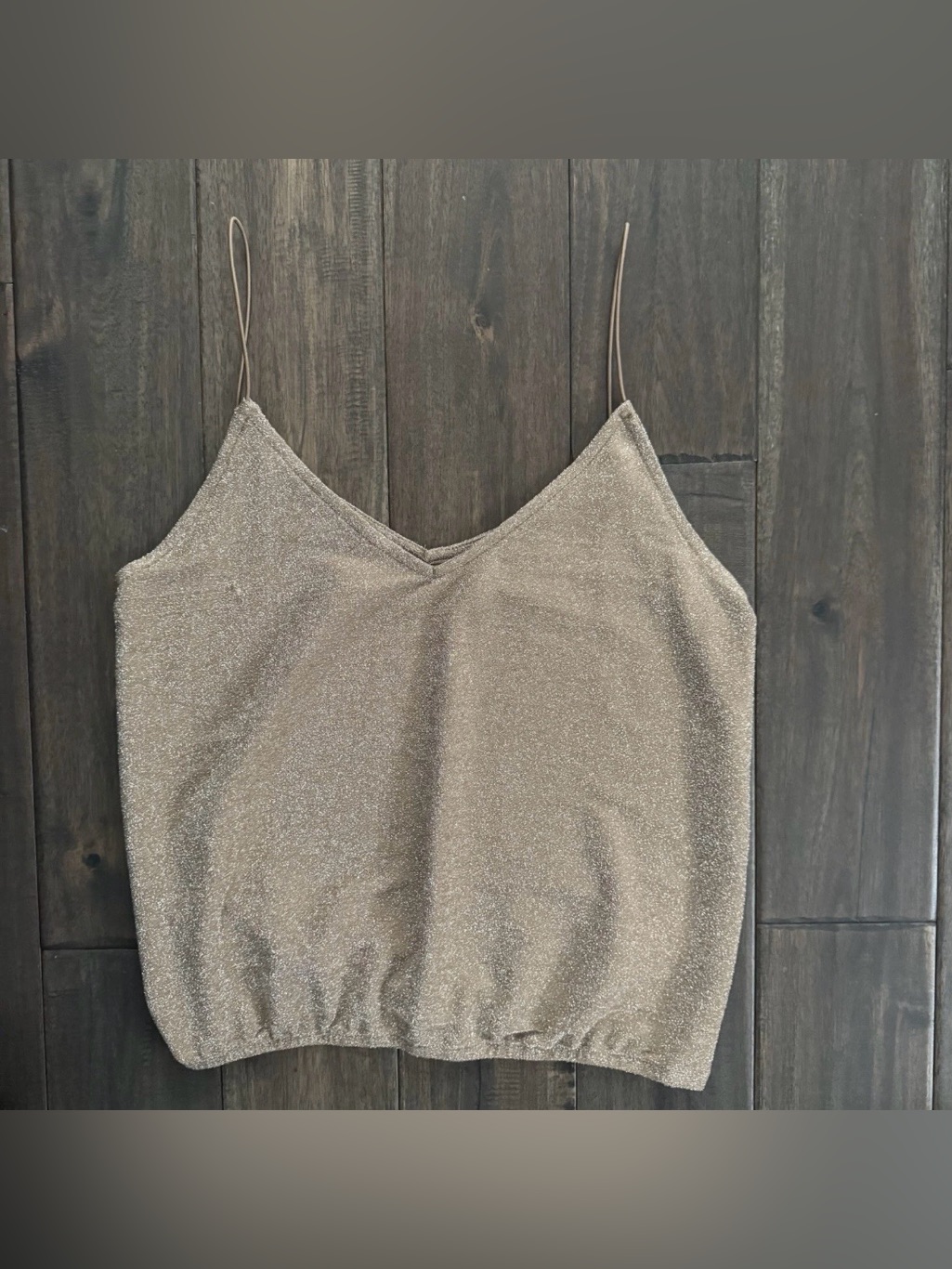 Express Metallic Shimmer Spaghetti Strap Tank Top Camisole Xs